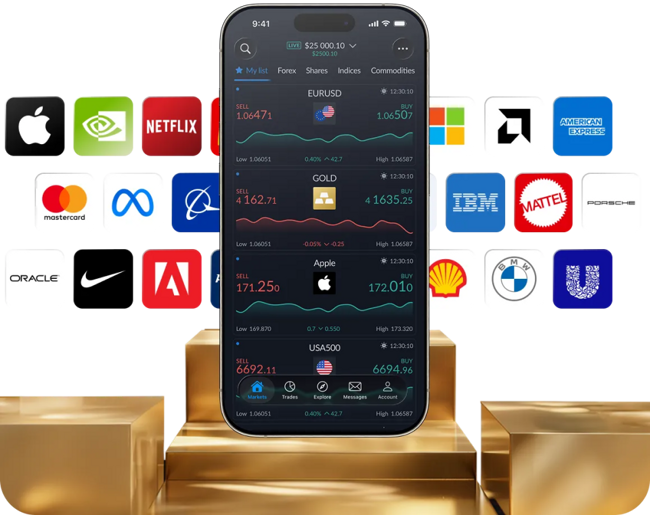 Phone placed on gold bars